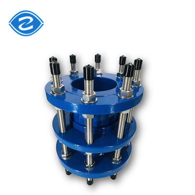 baja karbon pemisahan gabungan perakitan dalam pipa Biru Epoxy Coated Butterfly Valve Double Flange Ends