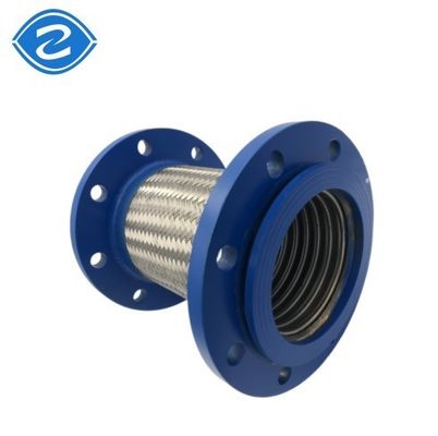 Kompensator Gas Anti-korosif Kimia 304 SS Selang Logam Berliku Fleksibel Dengan Flange PTFE